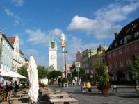 Straubing - Theresienplatz mit Stadtturm